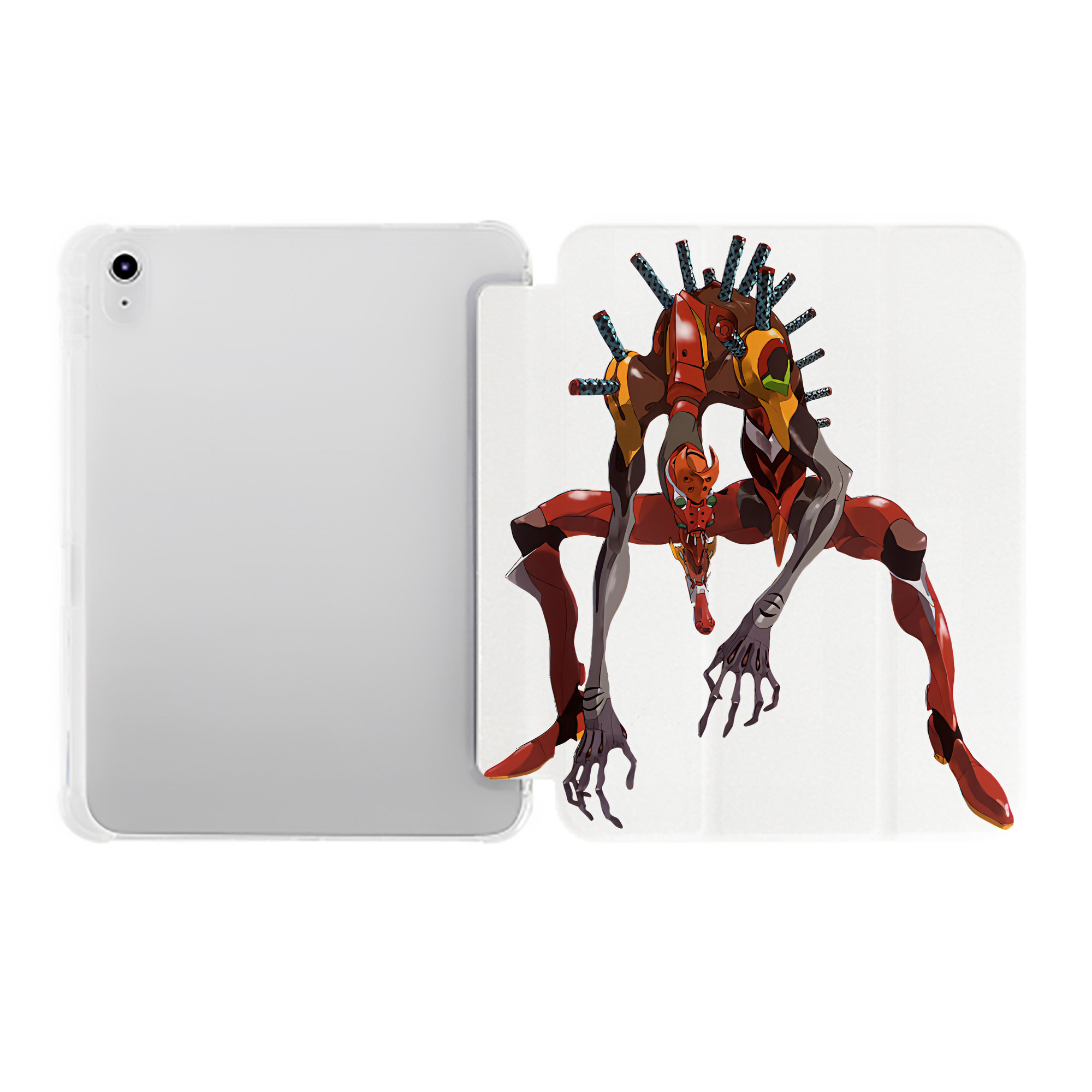 （画像用） EVA 新世紀エヴァンゲリオン IPad ケース ペン収納付き 三つ折りスタンド PUレザー×シリコン 対応機種9.5/10.5/10.9インチ